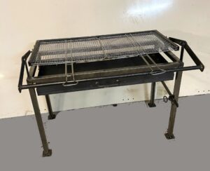 Double Flipper BBQ Grill with dual rotisserie by ChroModsArt – handcrafted outdoor equipment