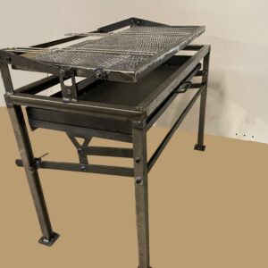Double Flipper BBQ Grill with dual rotisserie by ChroModsArt – handcrafted outdoor equipment